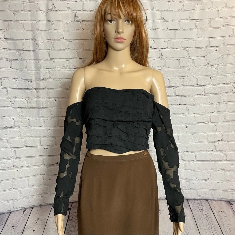 New Free People Black Bella Corset Top Size L